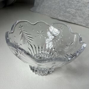 Beautiful Mikasa 6" Footed Dish Christmas Night Tree Candy Ice Cream Snack Bowl